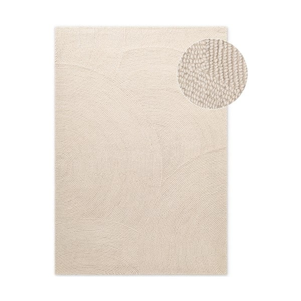 Ručno rađen vunen tepih u svijetloj prirodnoj boji 120x180 cm Eleni Natural White – Hanse Home