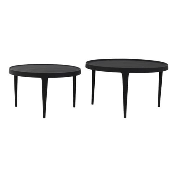 Crni okrugli stolići za kavu u setu 2 kom ø 75 cm Tobias – Light & Living