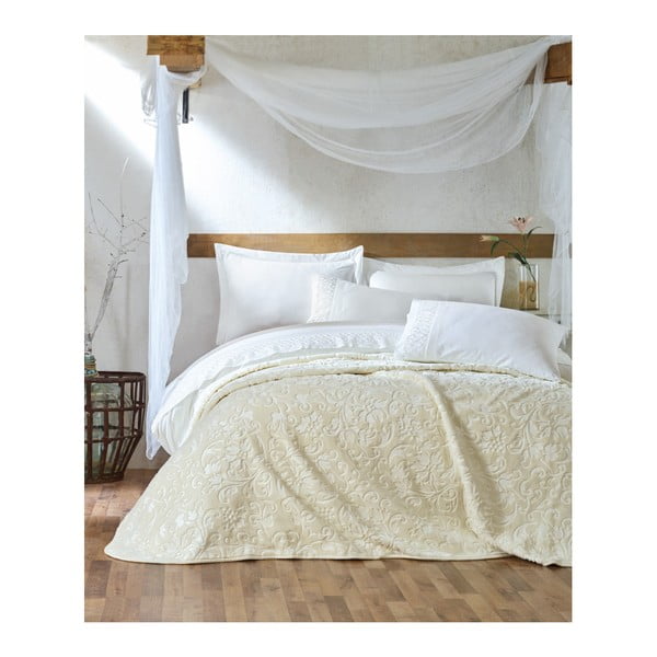 Pamučni ranforce pamučni set posteljine za bračni krevet s Kayka plahtom, 200 x 220 cm