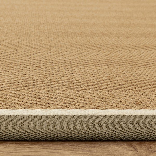 Kaki zeleni/u prirodnoj boji obostrani/ručno rađen juten tepih 240x340 cm Bordo Herringbone Khaki – Asiatic Carpets-image-2
