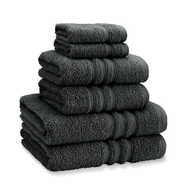 Tamno sivi pamučni set ručnika 6 kom od frotira Zero Twist – Catherine Lansfield