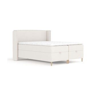 Krem boxspring krevet s prostorom za pohranu 200x200 cm Monpelli – Maison de Rêve