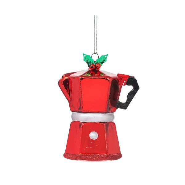 Stakleni ukras za božićno drvce Coffee Pot – Sass & Belle