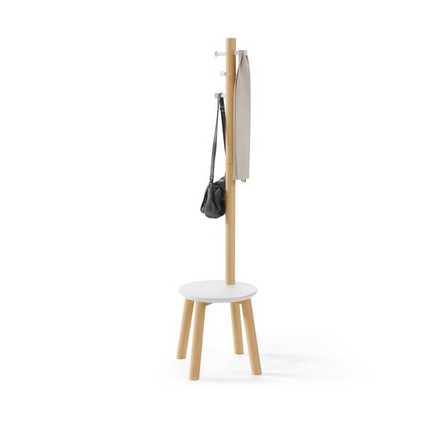 Drvena vješalica od bijele prirodne gume Pillar - Umbra-image-2