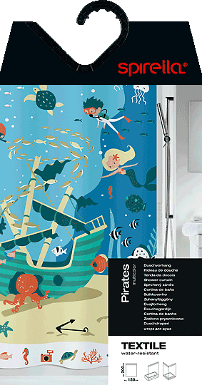 Tuš zavjesa 180x200 cm Pirates – Spirella-image-1