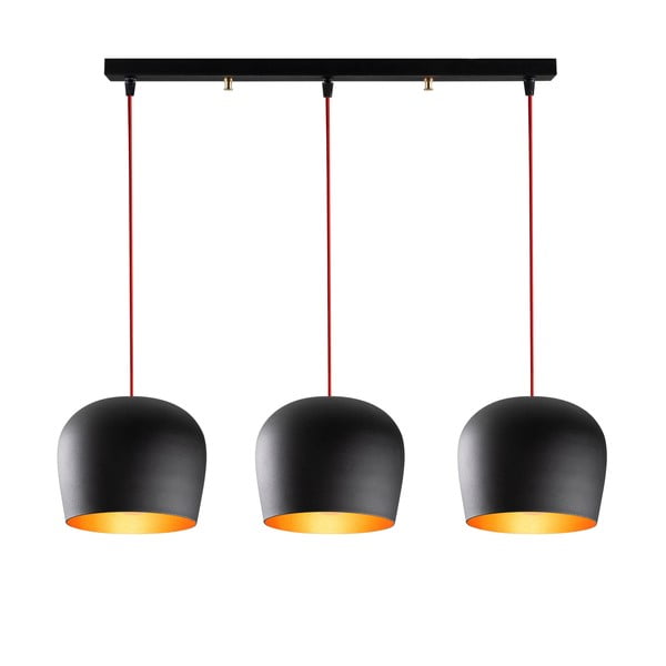 Crna viseća svjetiljka s metalnim sjenilom Berceste – Opviq lights