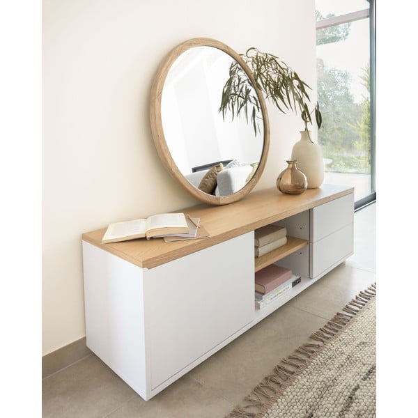 Bijela TV komoda u dekoru hrasta 150x44x36 cm Abilen – Kave Home-image-3