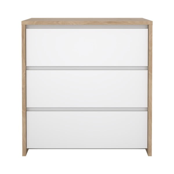 Bijela/u prirodnoj boji komoda u dekoru hrasta 80x84x48 cm Next – Tvilum