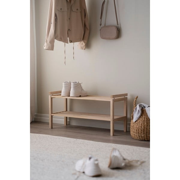 Ormarić za cipele od punog hrasta u prirodnoj boji Confetti – Rowico-image-1