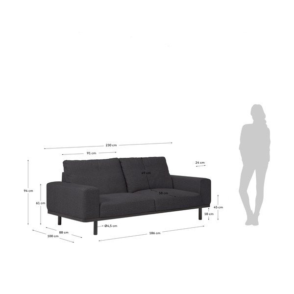 Crna sofa Kave Home Noa-image-4