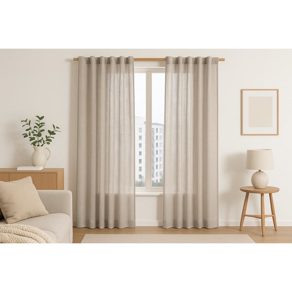 Bež zavjesa 140x270 cm Valeta – Restilo-image-1