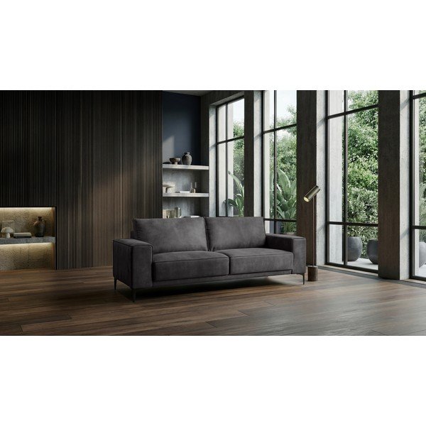 Antracitno siva sofa od imitacije kože 224 cm Copenhagen – Scandic-image-1