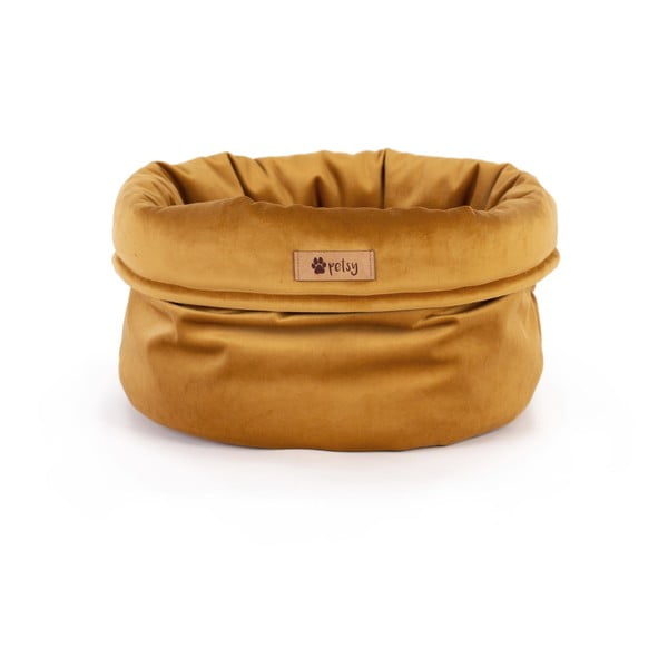 Krevet od baršuna u zlatnoj boji ø 40 cm Basket Royal - Petsy