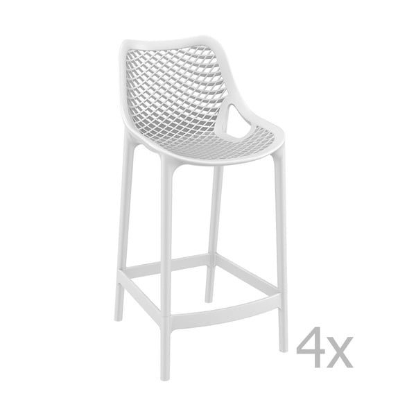 Set od 4 bijele barske stolice Resol Grid, visina 65 cm