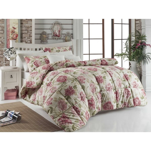 Prošiveni prekrivač za bračni krevet Care Pink, 195 x 215 cm
