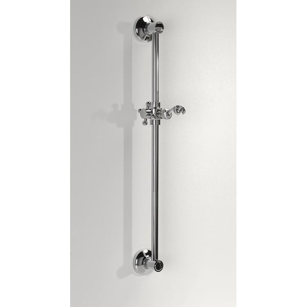 Mjedena zidna šipka za tuš u sjajno srebrnoj boji s kliznim nosačem 67 cm Antea – Sapho-image-1