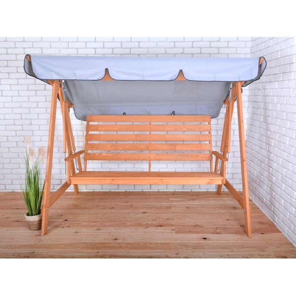 Siva drvena vrtna ljuljačka Sylva - Rojaplast-image-1