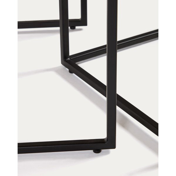 Pomoćni stolići u setu 2 kom s pločom stola u dekoru oraha 45x45 cm Yoana – Kave Home-image-3