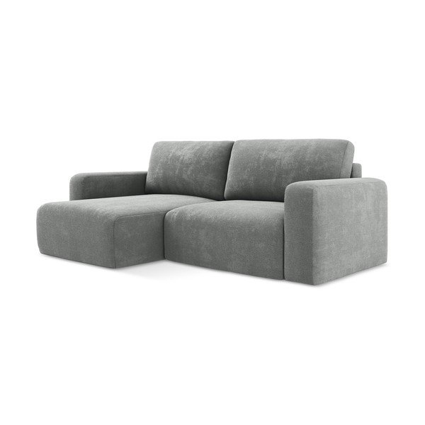 Siva sklopiva/s prostorom za odlaganje kutna garnitura od šenila (s lijevim kutom/s ležaljkom) Kona – Makamii-image-2