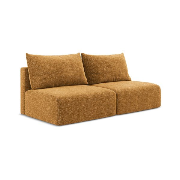 Narančasta sklopiva/s prostorom za odlaganje sofa 216 cm Kalena – Makamii-image-2