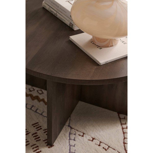 Smeđi okrugao stolić za kavu od MDF-a ø 85 cm Poppy – Ellos Home-image-1