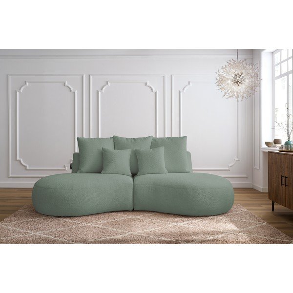 Svjetlozelena sofa od bouclé tkanine 260 cm Saint-Germain – Bobochic Paris-image-1