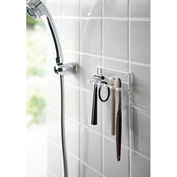 Bijeli metalni samoljepljiv držač za četkice za zube Film Hook – YAMAZAKI-image-3