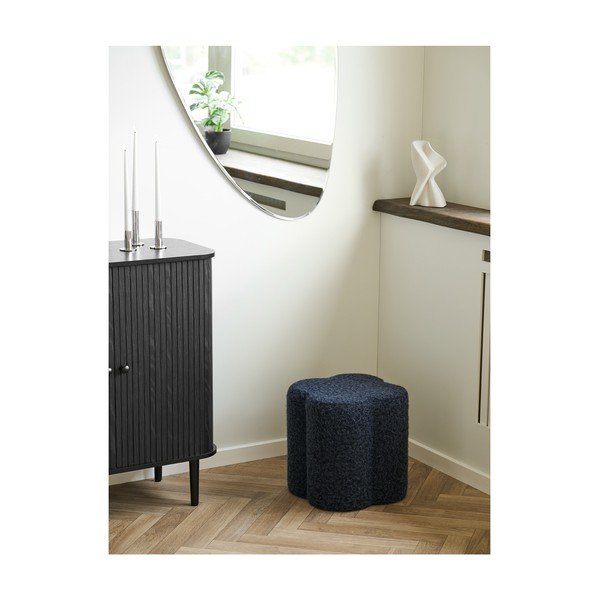 Tamno plavi tabure od bouclé tkanine Durban – House Nordic-image-2