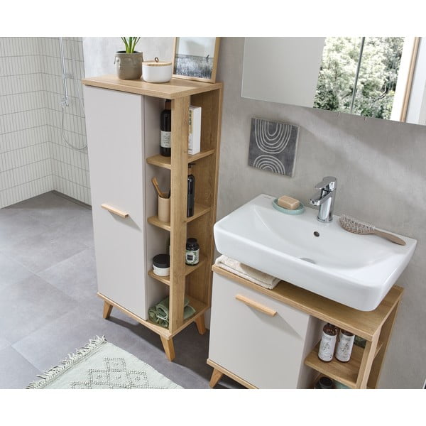 Krem ormarić za ispod umivaonika u dekoru hrasta 60,5x65 cm Quickset 966 – Pelipal-image-3