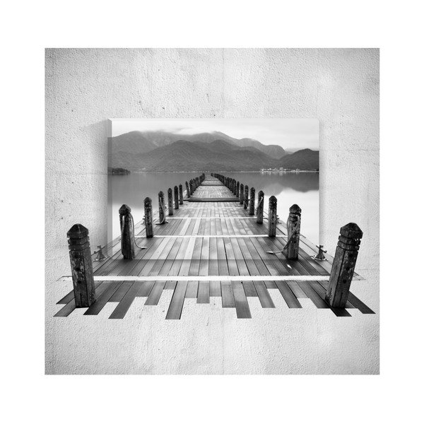 Zidna 3D slika Mosticx BW Dock, 40 x 60 cm