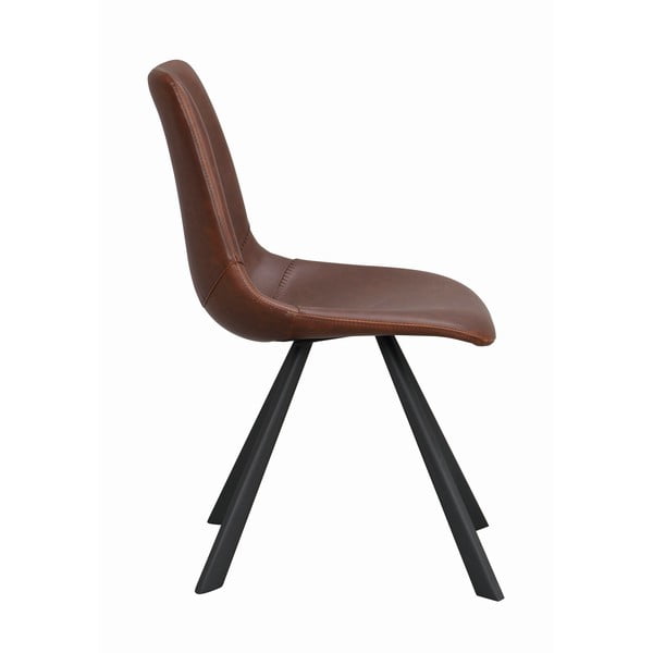 Smeđa blagovaonska stolica s crnim nogama Rowico Alpha-image-4