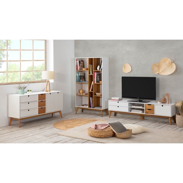 TV komoda s bijelim detaljima Marckeric Mila, 180 x 37 cm-image-1