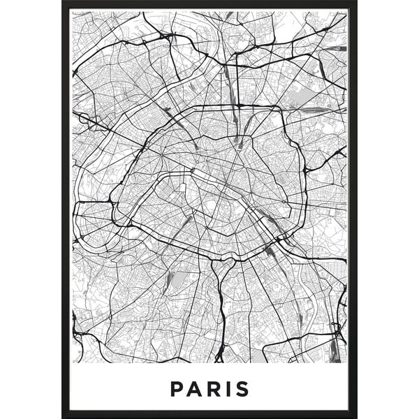 Zidni poster u okviru MAP/PARIS/NO2, 40 x 50 cm
