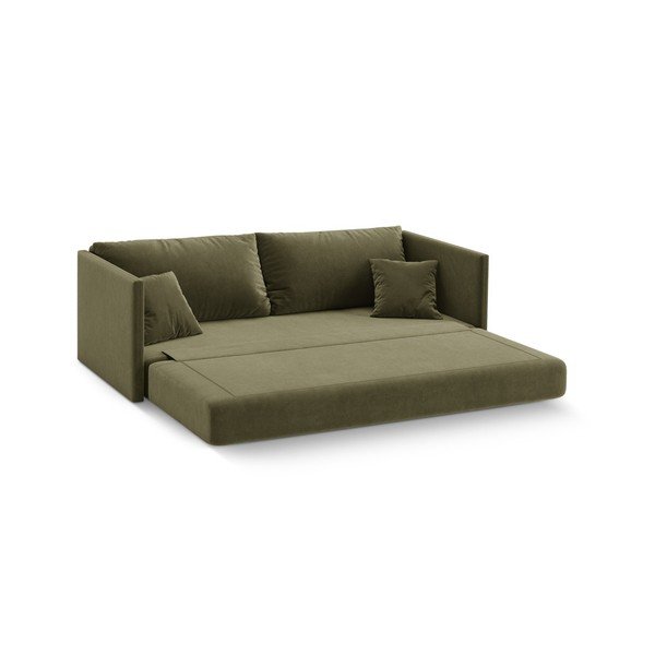 Zelena baršunasti sklopiva sofa 209 cm Shannon – Cosmopolitan Design-image-2