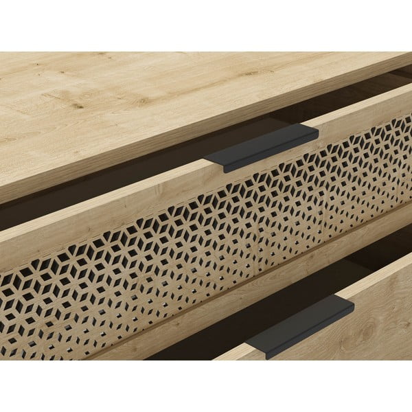 Niska komoda u dekoru hrasta u prirodnoj boji 90x80 cm Inca – Marckeric-image-4