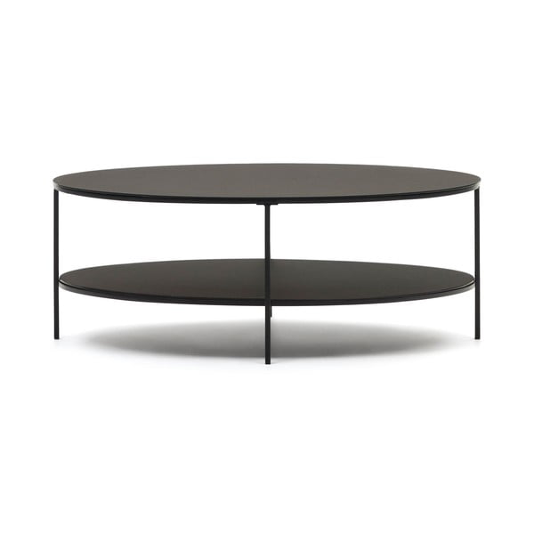 Crni stolić za kavu sa staklenom pločom stola 65x110 cm Fideia – Kave Home-image-2