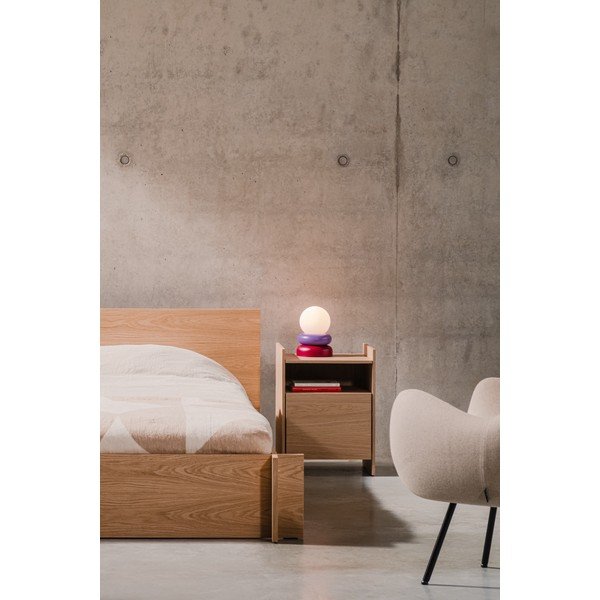 Noćni ormarić u dekoru hrasta s policama u prirodnoj boji Toopt – noo.ma-image-3