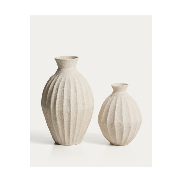Krem ručno izrađena/visoka vaza od papier-mâché (visina 67 cm) Arquena – Kave Home-image-1