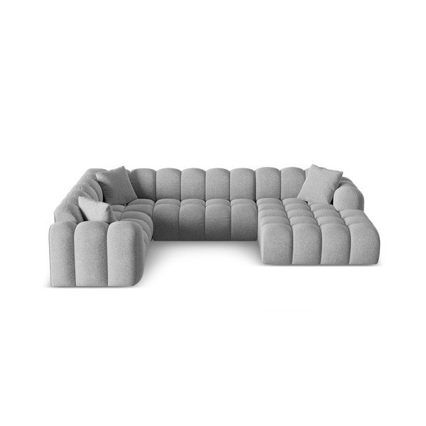 Svijetlo siva kutna garnitura od šenila (s lijevim kutom/u obliku slova "U") Treno – Cosmopolitan Design