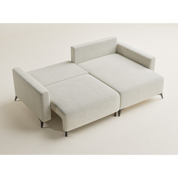 Krem sklopiva/s prostorom za odlaganje kutna garnitura od šenila (s desnim kutom/s ležaljkom) Leon – Maison de Rêve-image-3