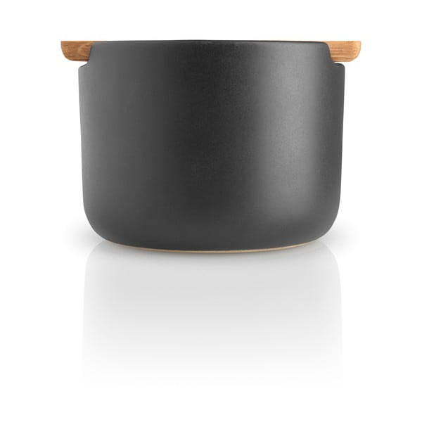 Crna posuda za sol od kamenine s drvenim poklopcem Eva Solo Nordic-image-1