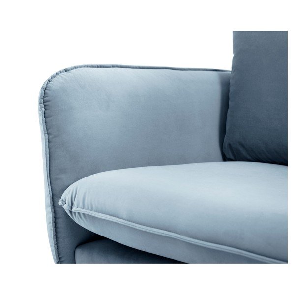 Svjetloplava baršunasta sofa Cosmopolitan Design Florence, 160 cm-image-4
