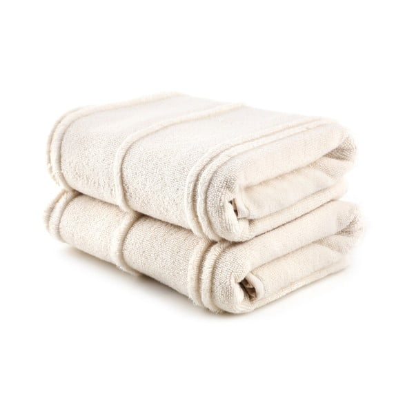 Krem ručnici u setu 2 kom od frotira 50x90 cm Arden – Foutastic