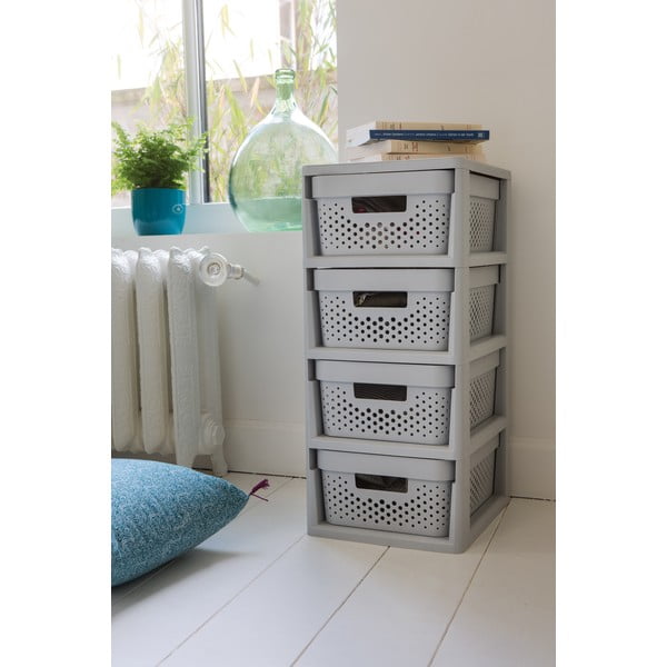 Sivi plastični regal na kotačima 29,5x65,5 cm Infinity – Curver-image-2