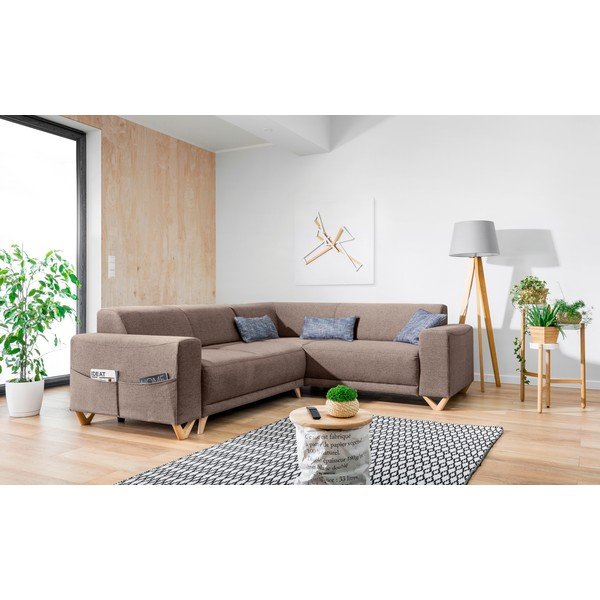 Smeđa sklopiva/s prostorom za odlaganje kutna garnitura (s desnim kutom/u obliku slova L) Classy Sophie – Miuform-image-3