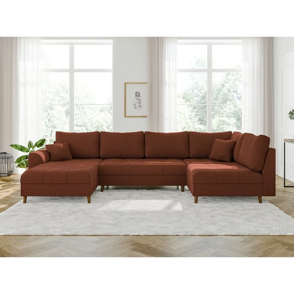 Ciglasta kutna garnitura od samta (s lijevim kutom) Ariella – Ropez-image-1