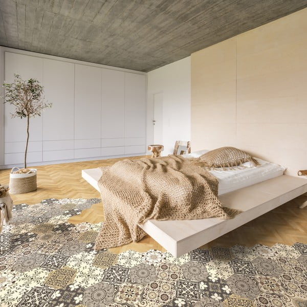 Set s 10 podnih samoljepljivih naljepnica Ambiance Floor Stickers Hexagons Luiza, 40 x 90 cm-image-1