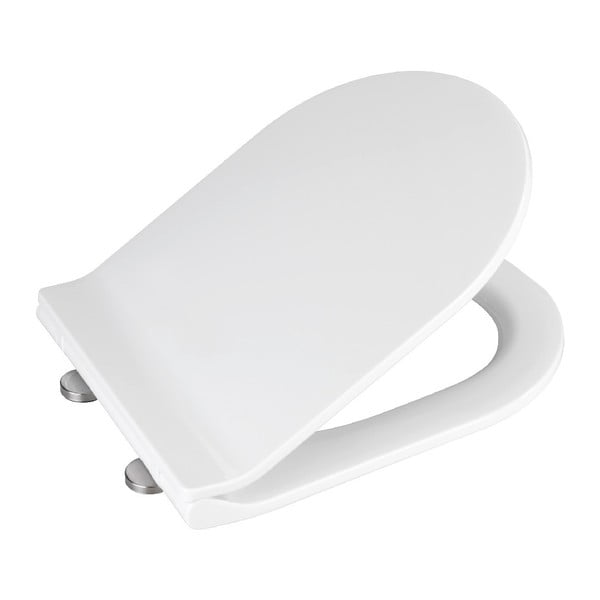 Bijela toaletna daska s mekim zatvaranjem Wenko Habos, 46 x 36 cm-image-3