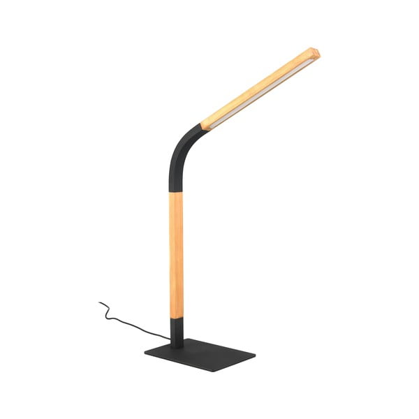 Crna/u prirodnoj boji LED stolna lampa s mogućnosti zatamnjivanja s drvenim sjenilom (visina 73,5 cm) Norris – Trio-image-2