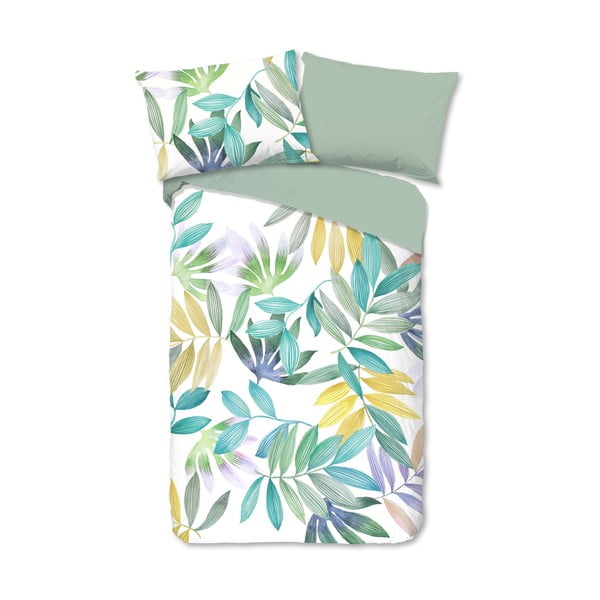 Zelena pamučna posteljina za krevet za jednu osobu 140x200 cm Marcus – Good Morning